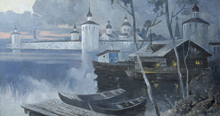 White Night on the Lake Siverskoye. Kirillo-Belozersky Monastery