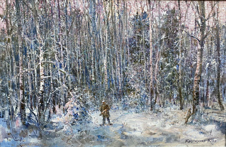 Hunter in the wood. V.Tereshenko. 1996. Oil on canvas.