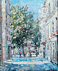 Paris. Four chestnut trees square in the Latin Quarter